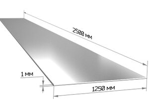 Лист оцинкованный 1х1250х2500 мм Лист оцинкованный 1х1250х2500 мм